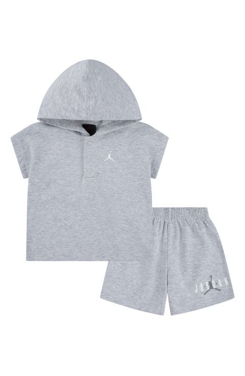 French Terry Henley Hoodie & Sweat Shorts Set (Baby)