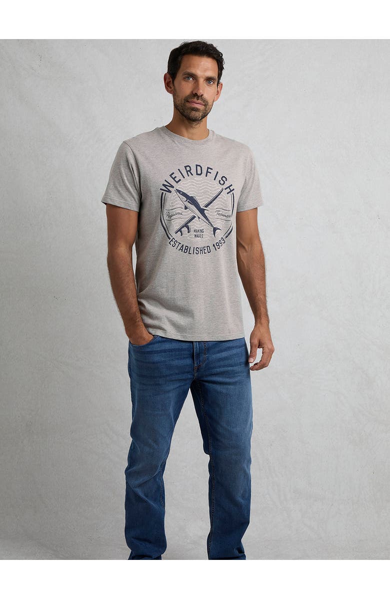 Weird Fish Hudson Front Print Branded T-Shirt, Alternate, color, Grey Marl
