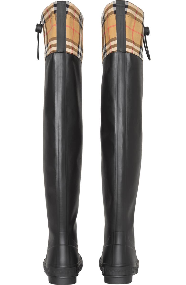 Burberry Freddie Tall Waterproof Rain Boot, Alternate, color,