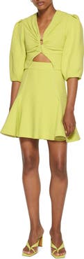 Simkhai Jonathan Simkhai Kayleigh Textured Ripple Crepe V-Neck Dress