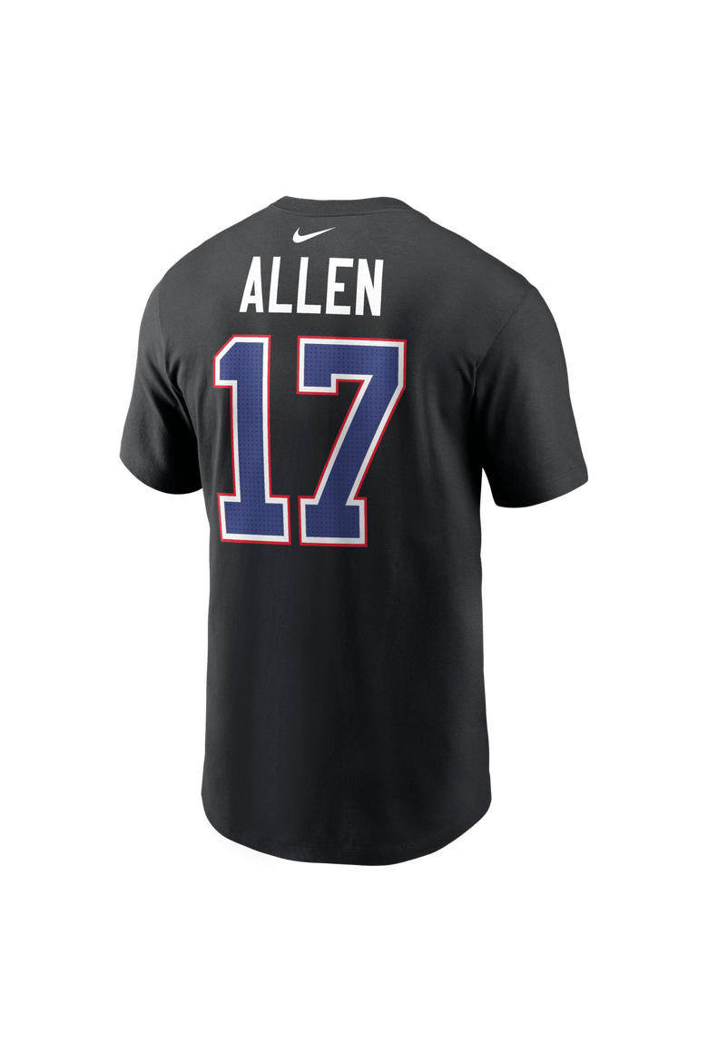 Men's Nike Josh Allen Black Buffalo Bills Carbon Name & Number T-Shirt, Alternate, color, Black