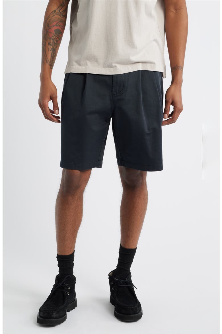 Foster Pleated Shorts, Main, color, BLACK