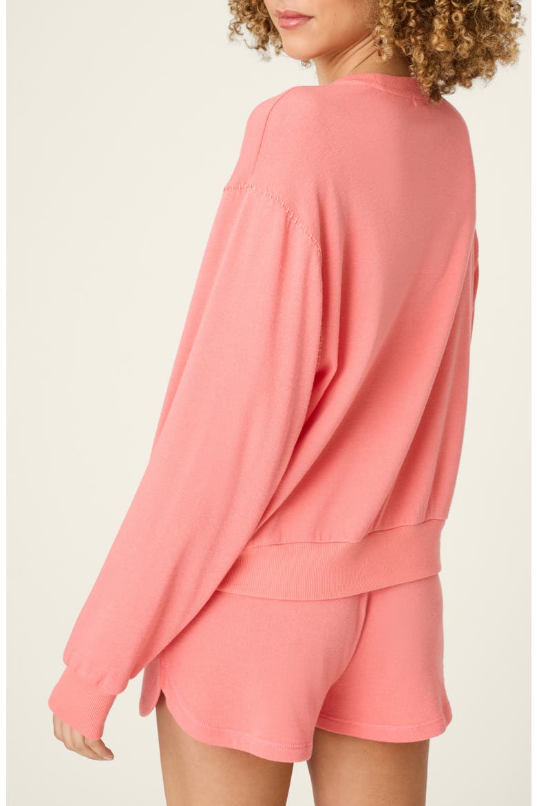 Paloma Mama Long Sleeve Lounge Top, Alternate, color, SUNSET ROSE