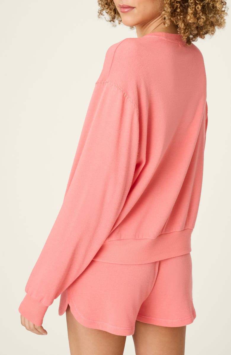 PJ Salvage Paloma Mama Long Sleeve Lounge Top, Alternate, color, Sunset Rose