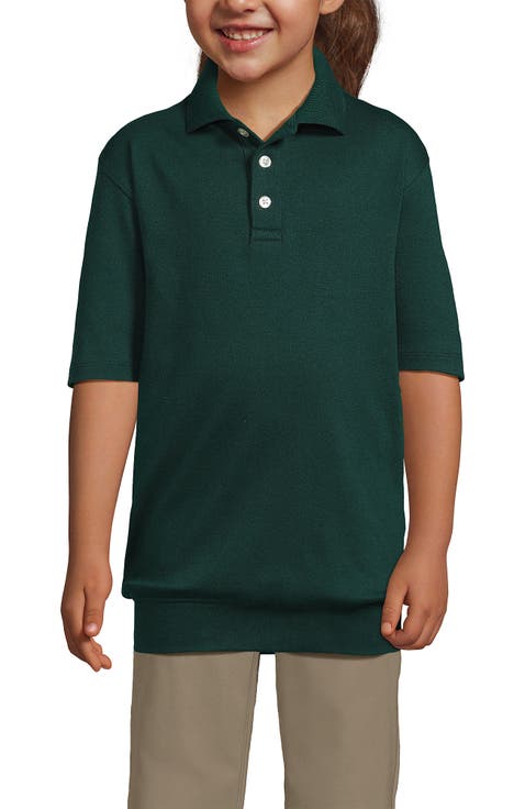 School Uniform Big Kids Short Sleeve Banded Bottom Polo Shirt