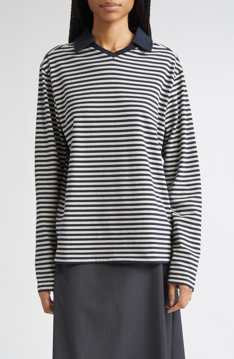 Paloma Wool Gondoliers Stripe Organic Cotton Knit Top, Main, color, Navy