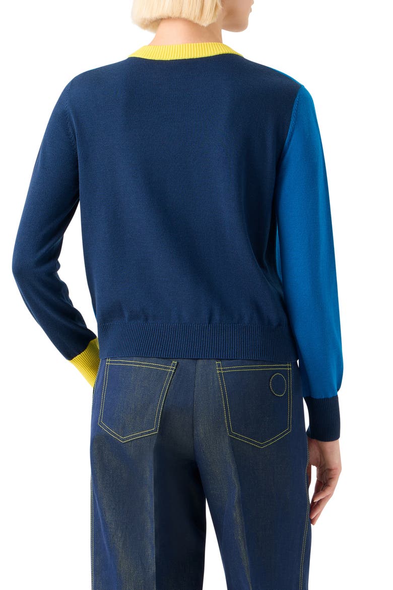 Colorblock Virgin Wool Sweater, Alternate, color, COBALT BLUE-MULTI