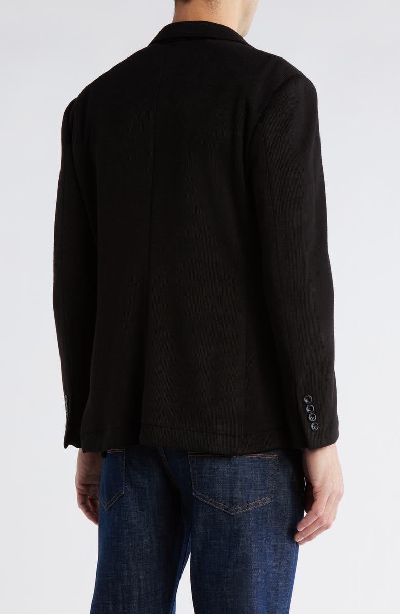 Lucky Brand Notch Lapel Ribbed Knit Sport Coat, Alternate, color, Black