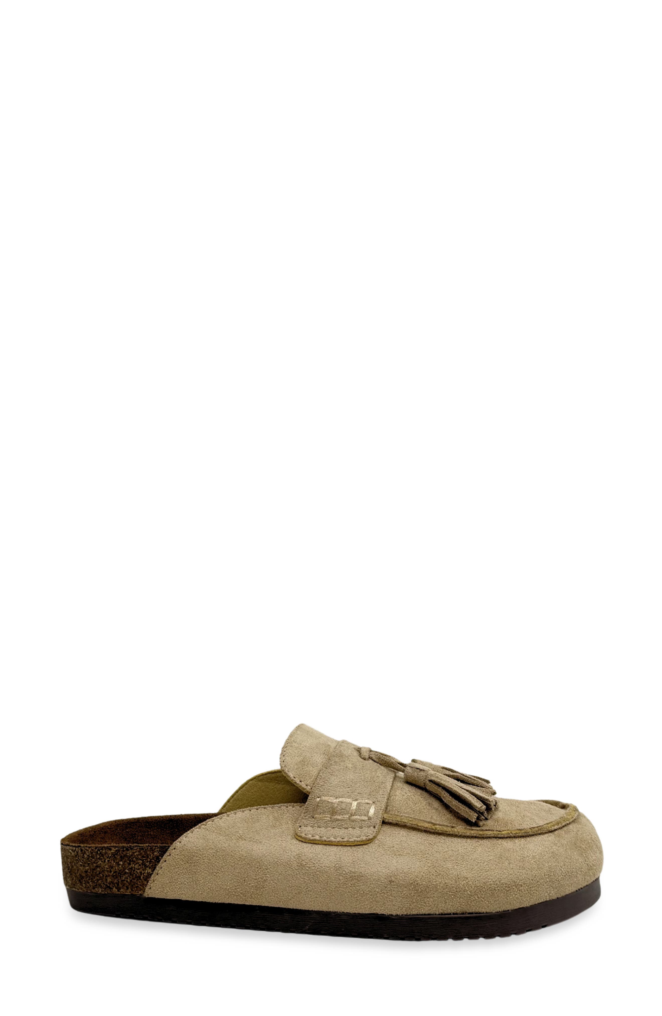 Terry Faux Suede Clog, Alternate, color, SAND SUEDE