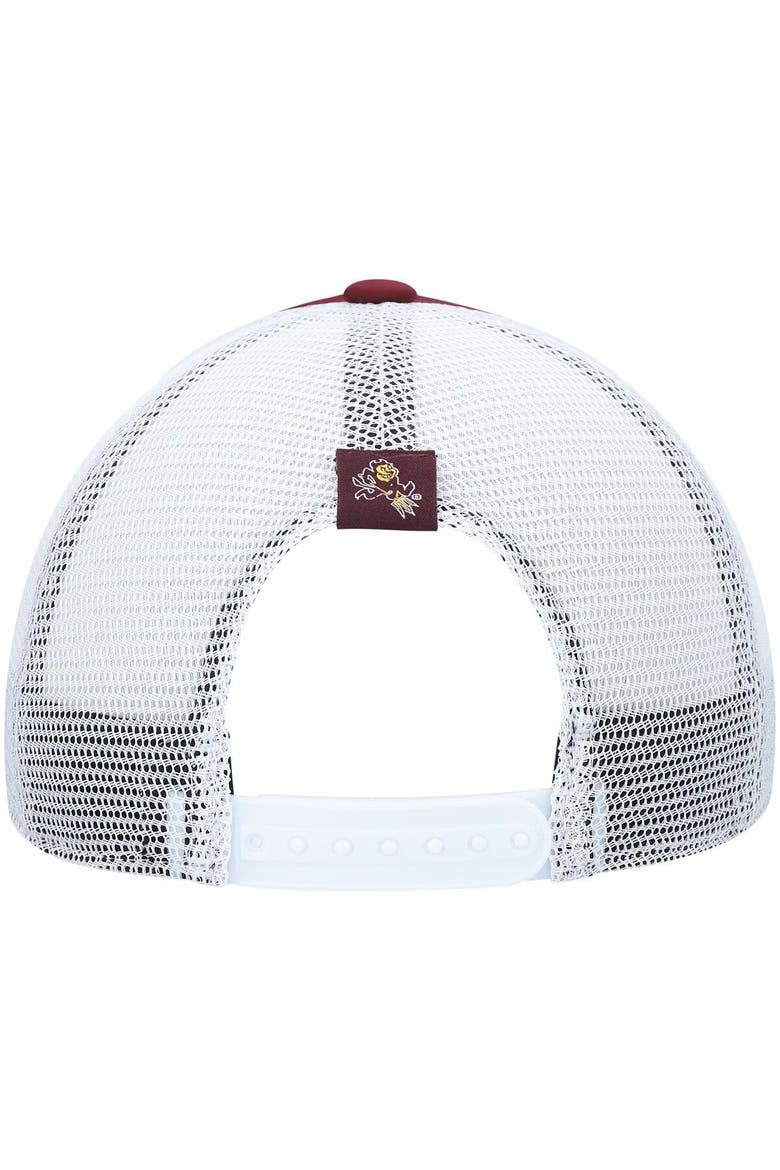 Men's adidas Maroon/White Arizona State Sun Devils Wave Foam Trucker Snapback Hat, Alternate, color, Maroon
