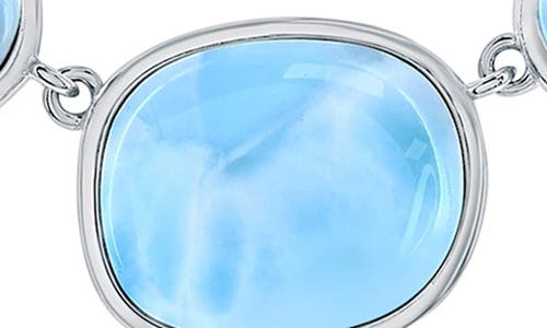 Simona Irregular Larimar Station Necklace In Blue