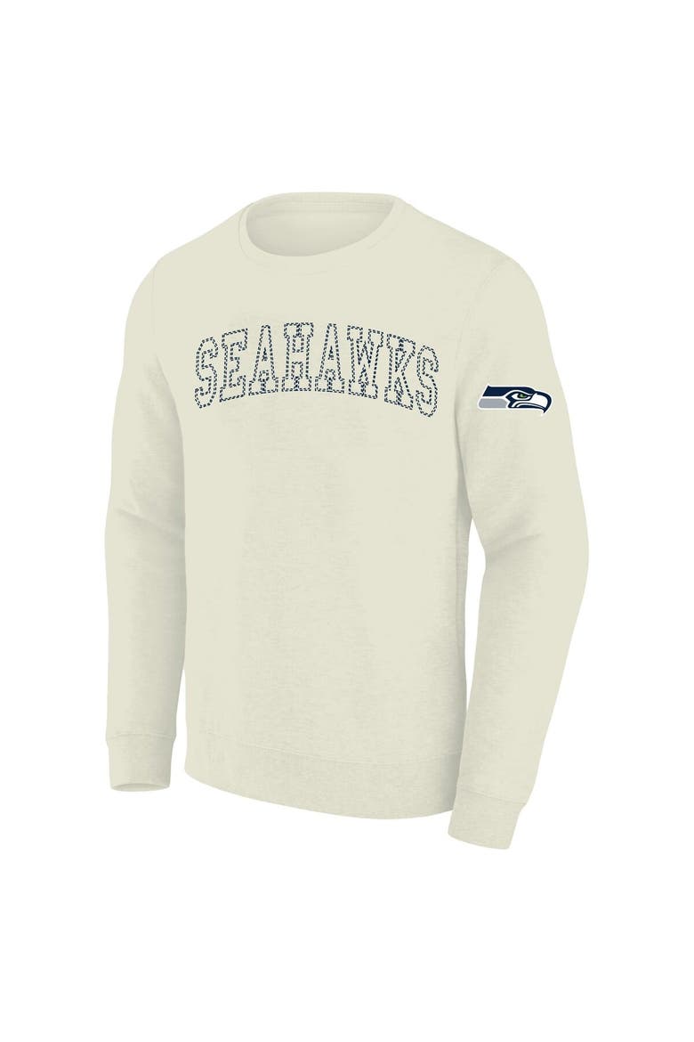 Men's Profile Cream Seattle Seahawks Big & Tall Fleece Sweatshirt, Alternate, color, Cream