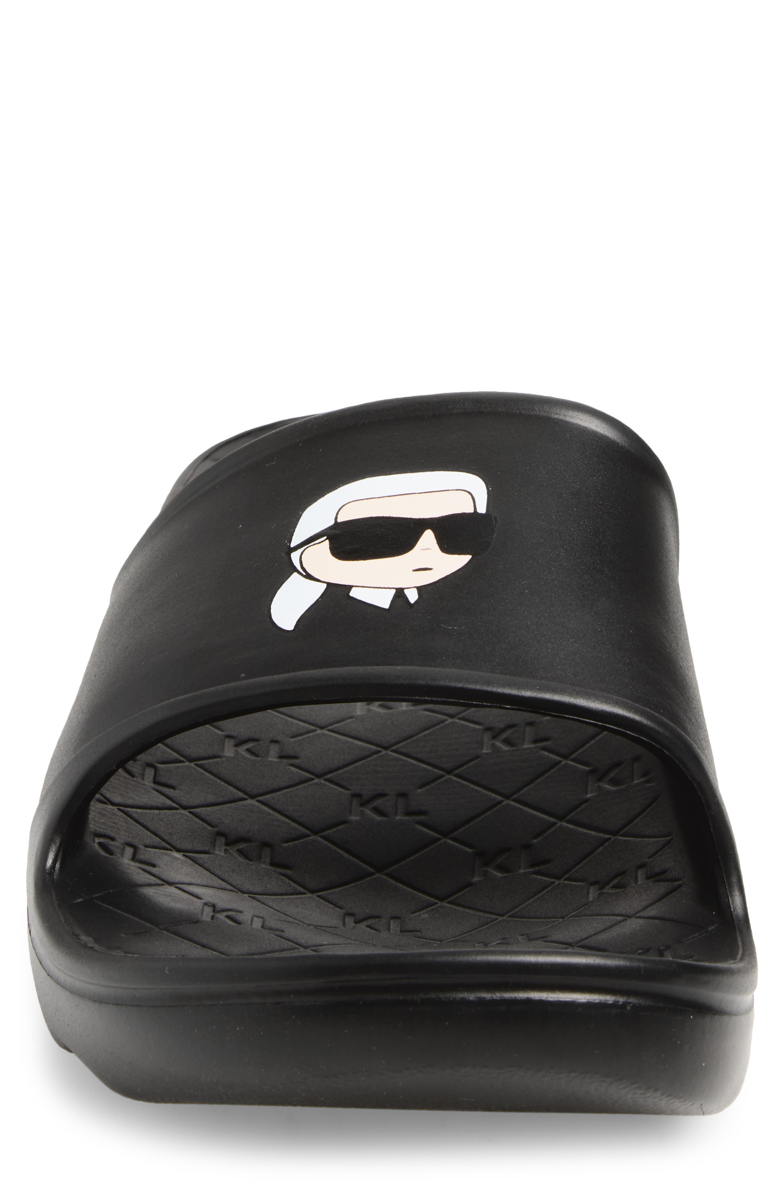 KARL LAGERFELD PARIS Sacha Slide Sandal, Alternate, color, Black
