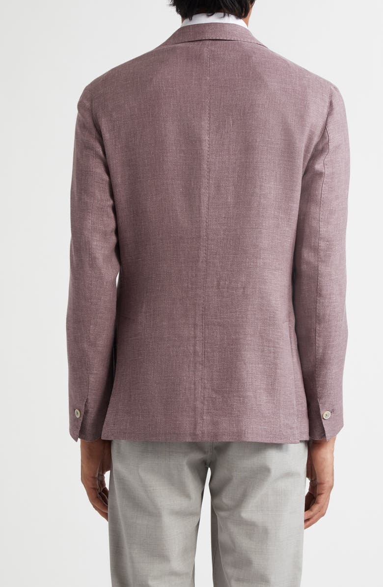Eleventy Unstructured Linen & Wool Blend Sport Coat, Alternate, color, 47 Berry