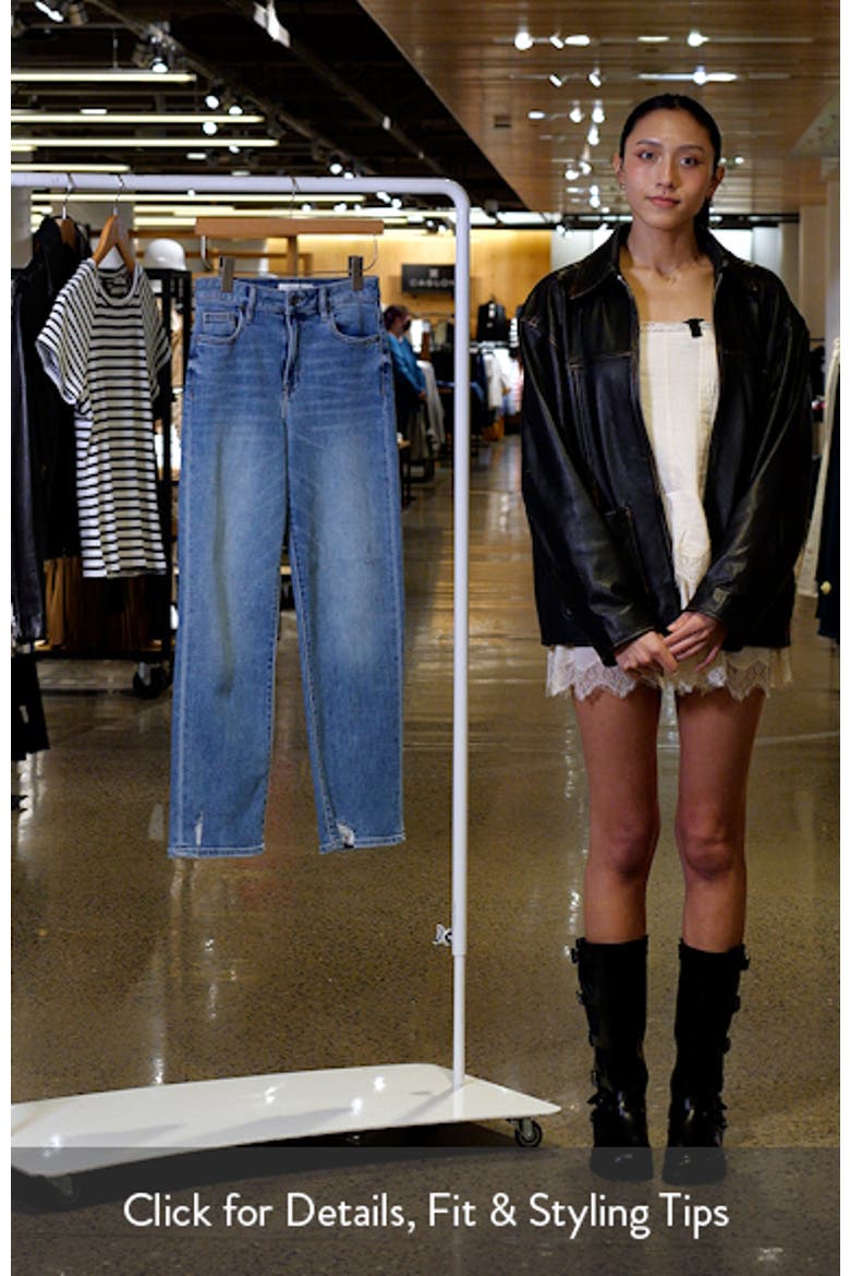 Frayed Hem Straight Leg Jeans video