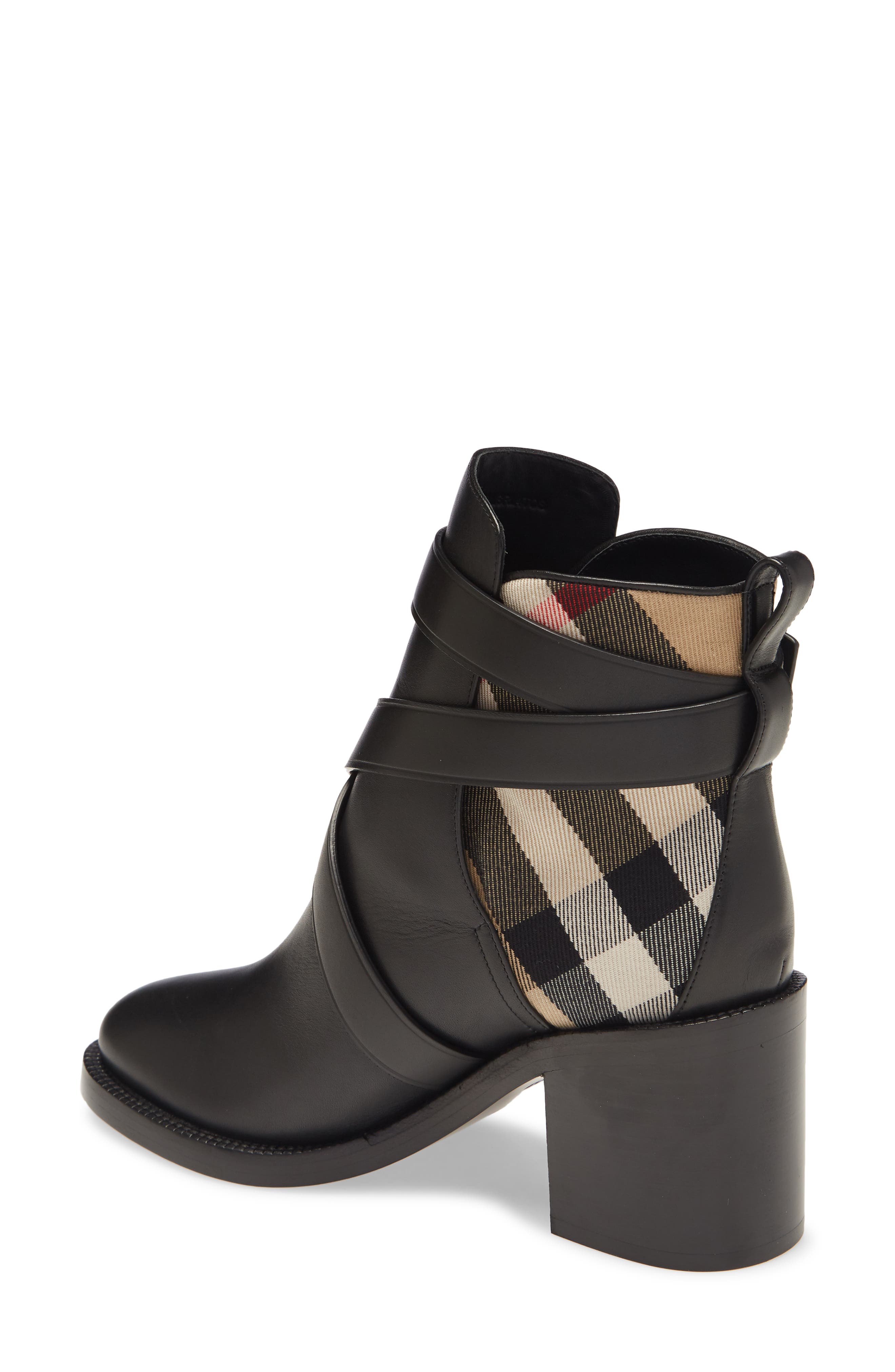 Burberry Pryle Check Block Heel Bootie, Alternate, color, 