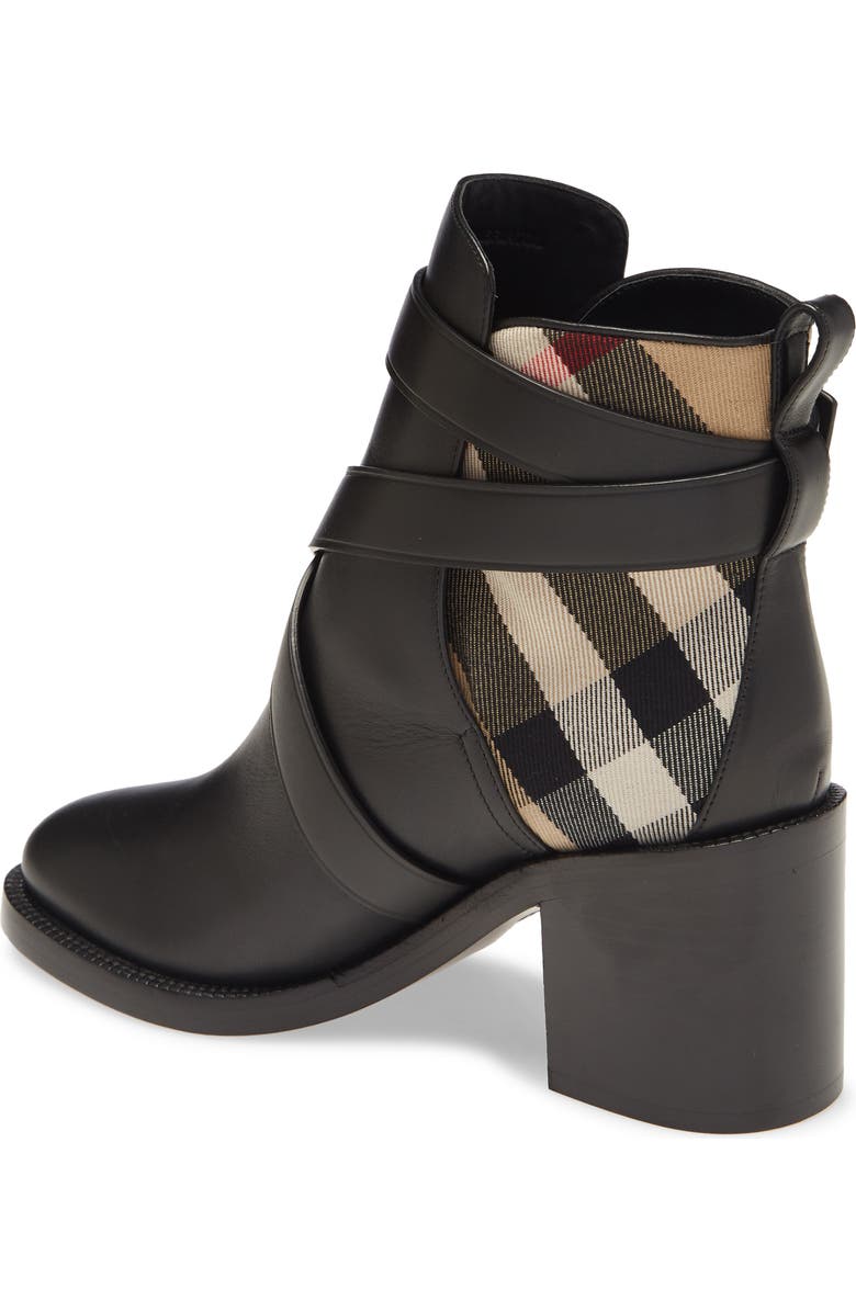 Burberry Pryle Check Block Heel Bootie, Alternate, color,
