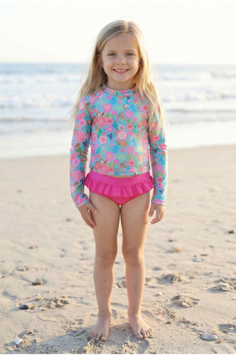 Baby Girls UPF 50+ Ruffle Swim Briefs, Alternate, color, Purple