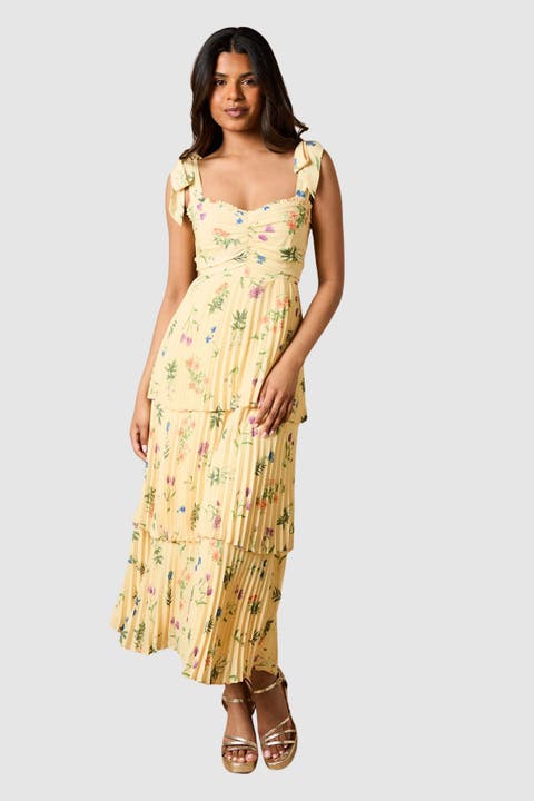 Petite Tie Shoulder Midi Dress