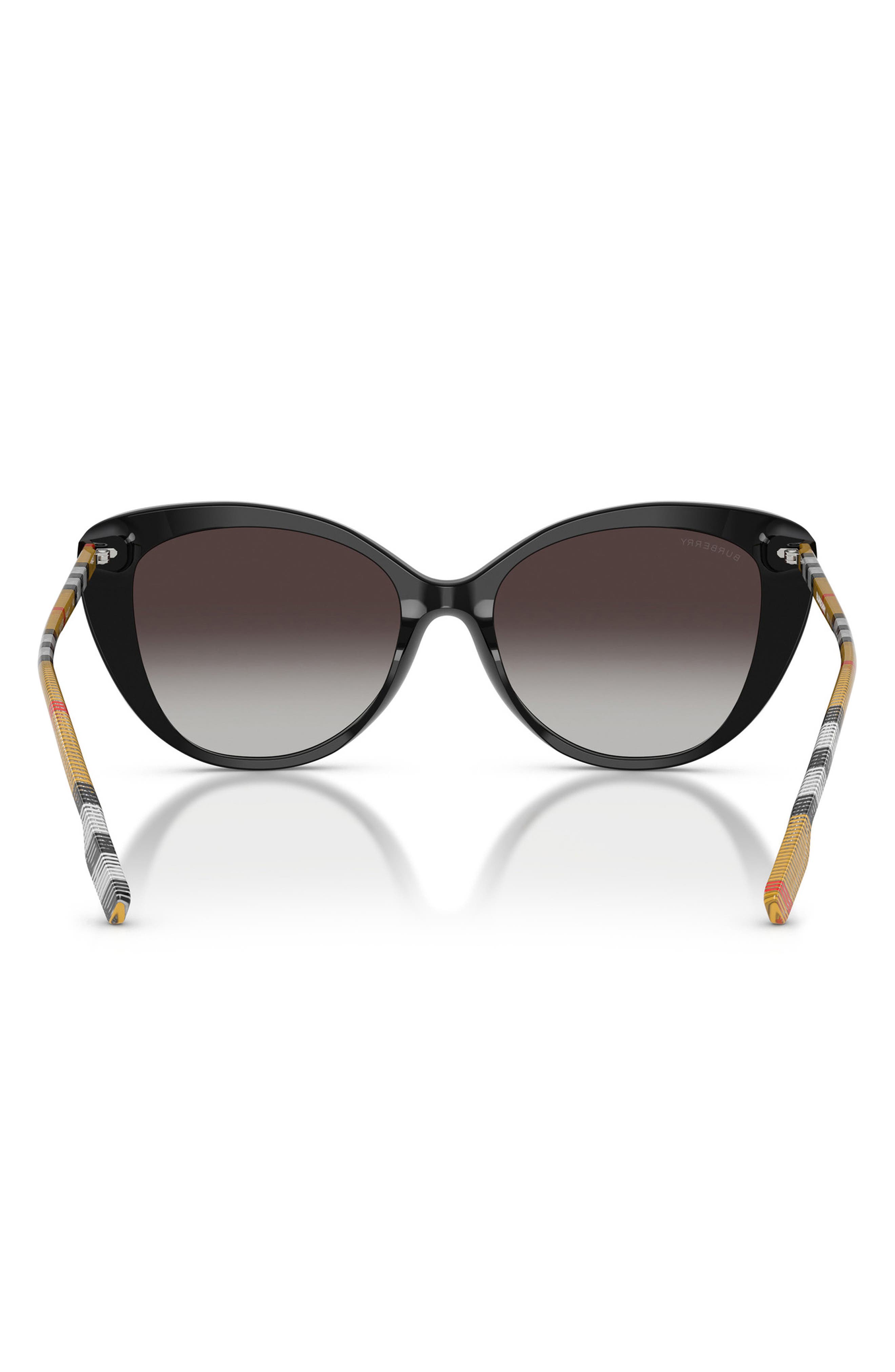 Burberry Cat Eye Sunglasses | Made in Italy | Black Tortoiseshell Blue Grad Burberry BE4436U Tortoise, Yellow frame with dark grey  main image 2