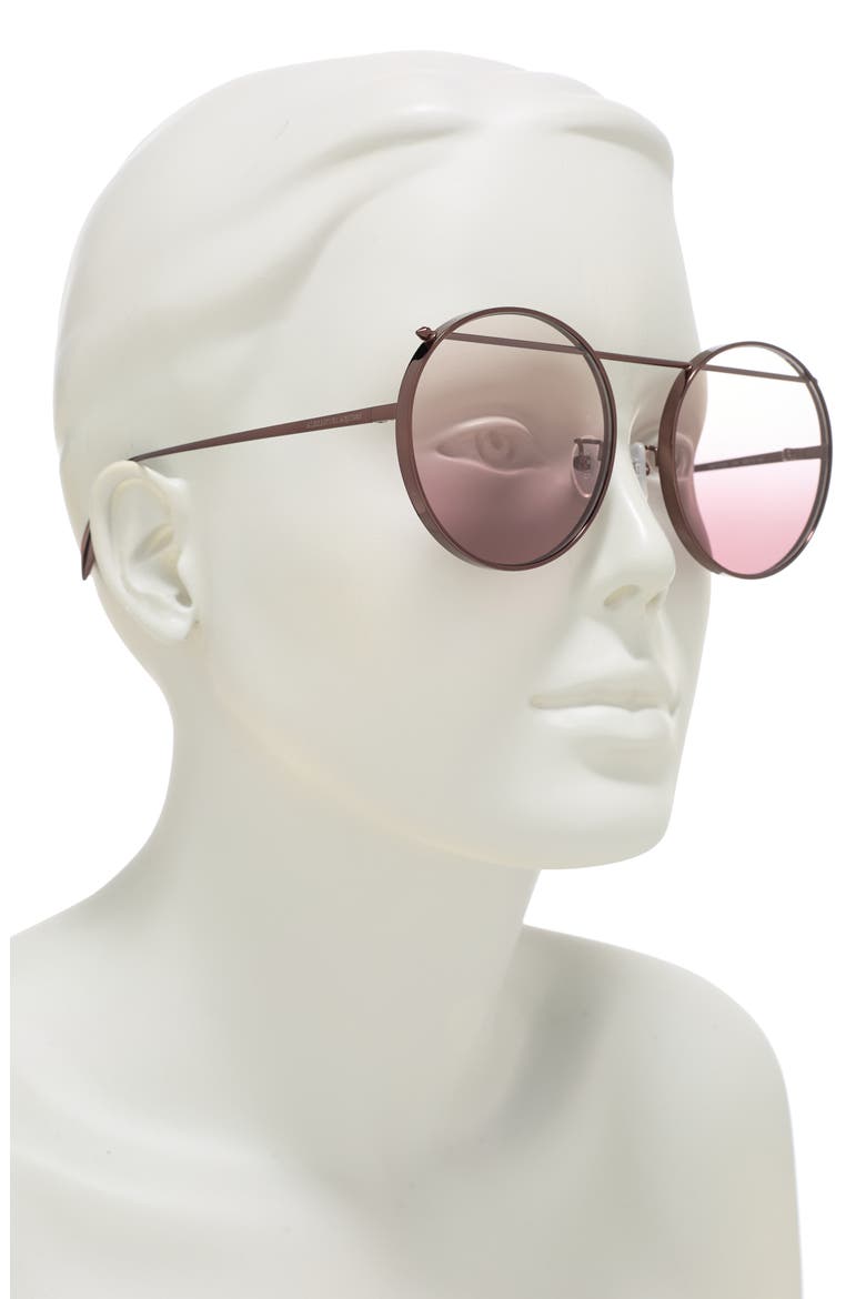 Alexander McQueen 60mm Round Sunglasses, Alternate, color, BROWN BROWN PINK/GDR