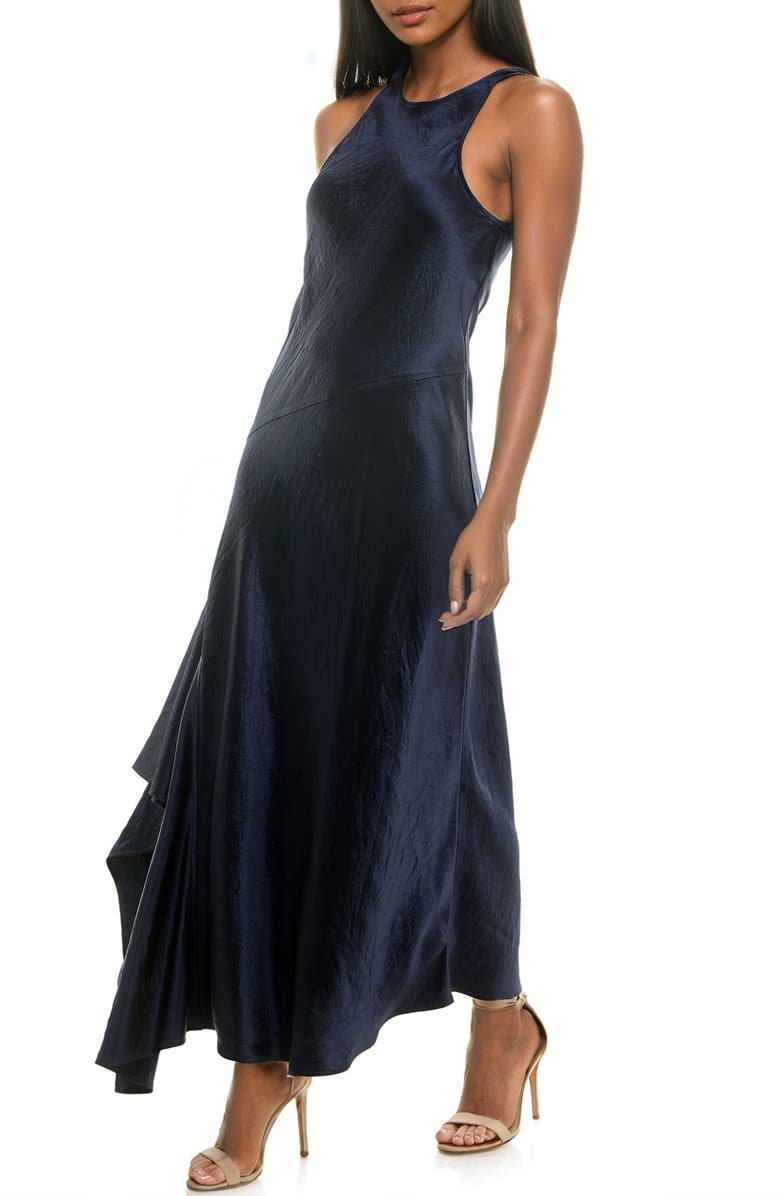 Socialite Sleeveless Bias Cut Satin Maxi Dress, Alternate, color,