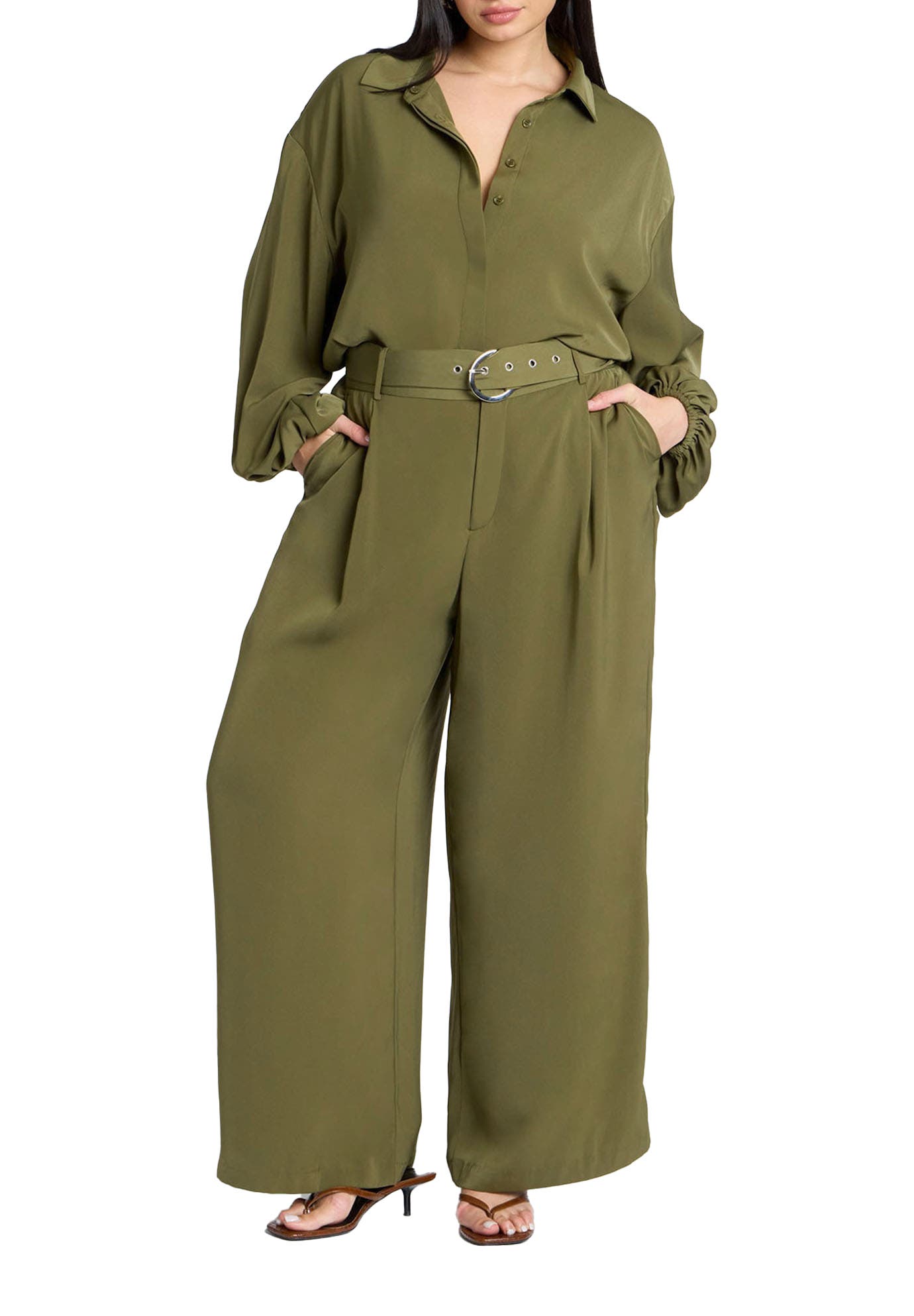 Wide Leg Belted Pant