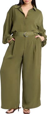 ELOQUII Wide Leg Belted Pant