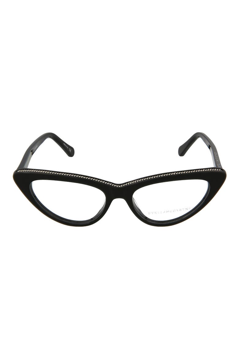 50mm Cat Eye Optical Frames, Main, color, BLACK BLACK TRANSPARENT/ TRN