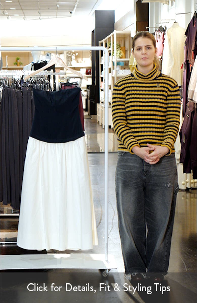 Estela Strapless Mixed Media Dress, sales video thumbnail