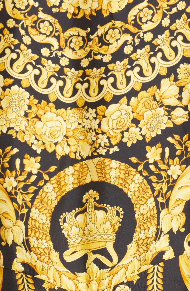 Versace Barocco Print Silk Shirtdress, Alternate, color, 