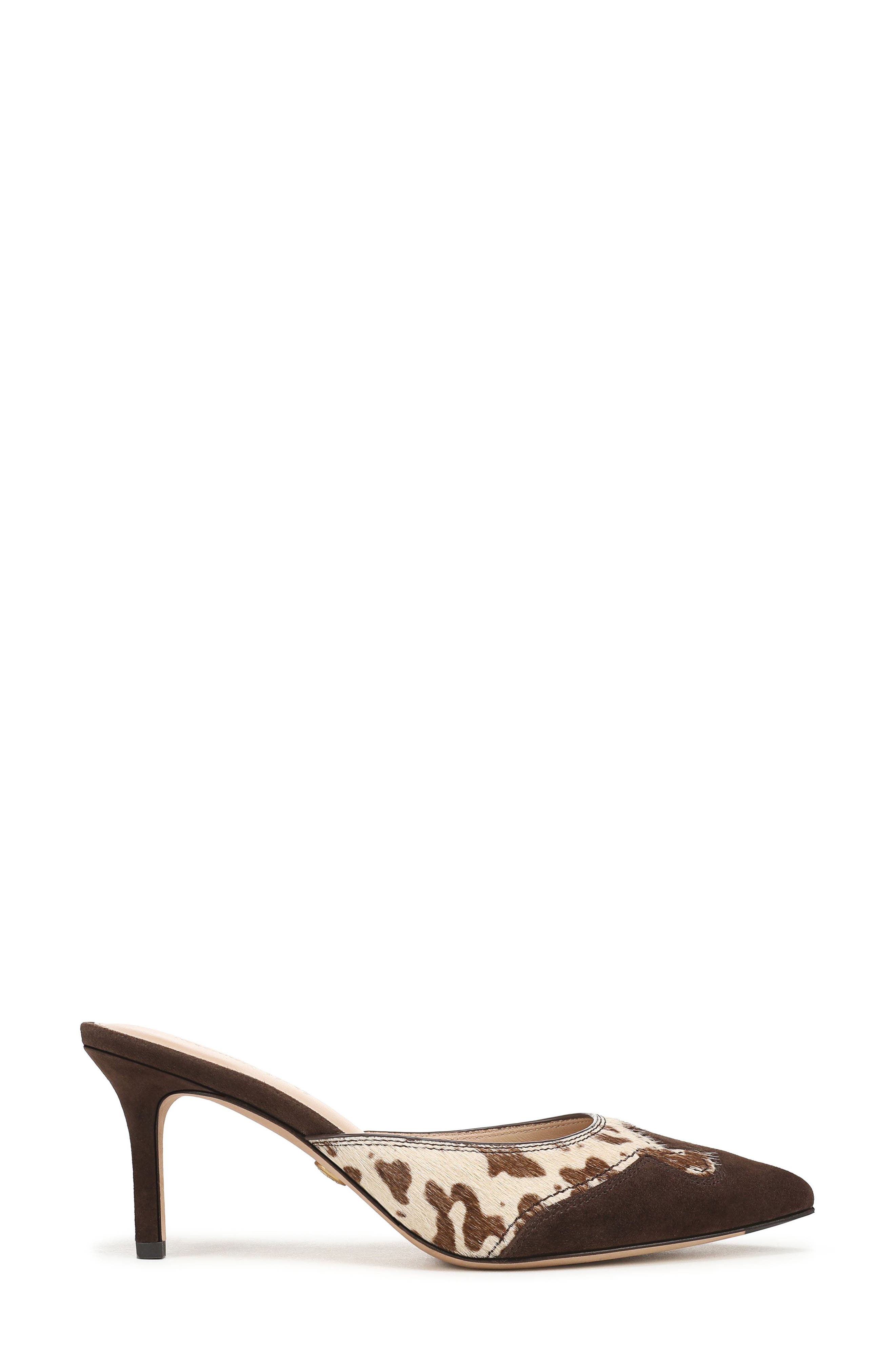 Lisa Pointed Toe Heeled Mule, Alternate, color, BROWN MULTI CALF HAIR