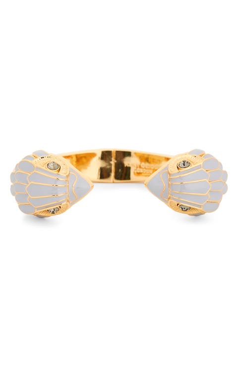 Enamel Eagle Hinge Cuff Bracelet