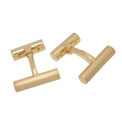 Link Up Gold Tone Bar Cufflinks In Gold