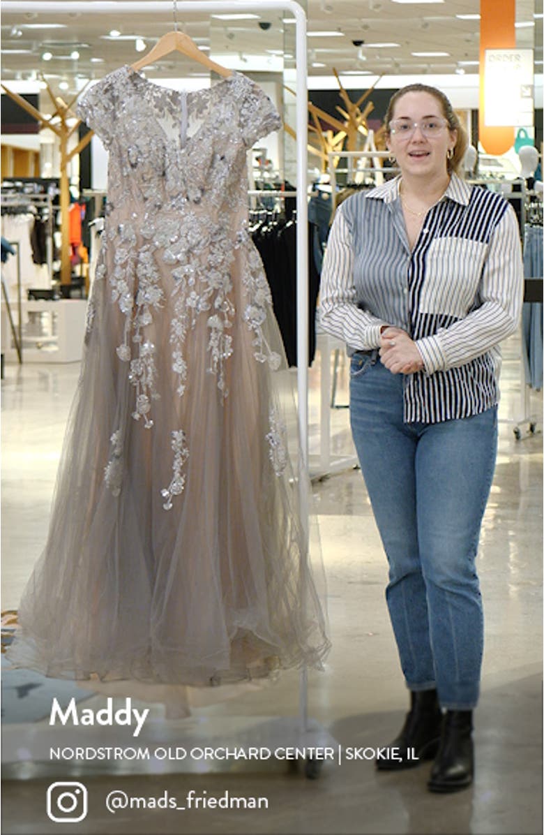 Beaded Lace Tulle A-Line Gown, sales video thumbnail