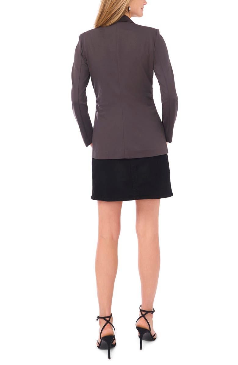 Vince Camuto Side Ruched Ponte Blazer, Alternate, color, Med Heather Grey