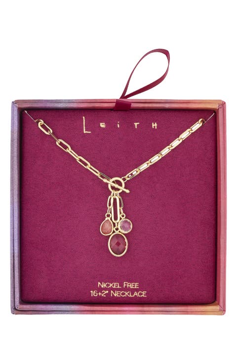 Glass Pendant Toggle Necklace