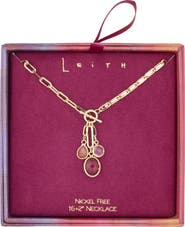Leith Glass Pendant Toggle Necklace