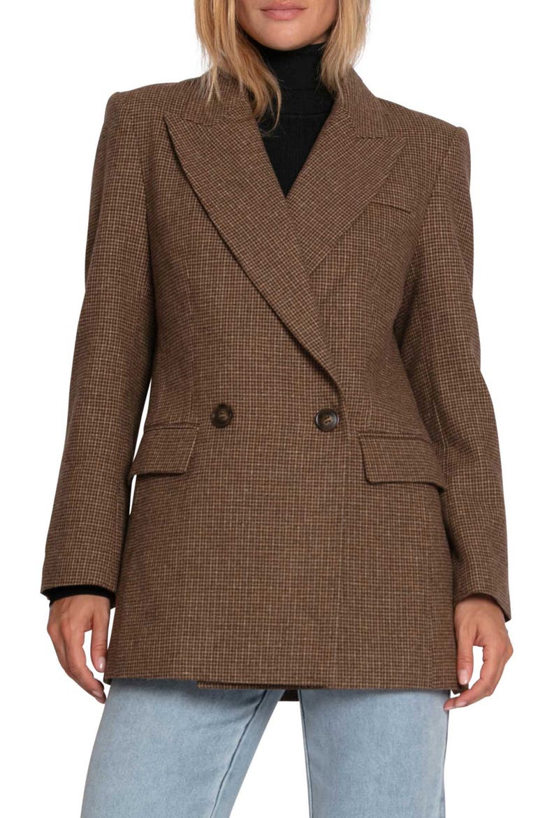 Big Brother Talk Double Breasted Blazer, Main, color, BROWN