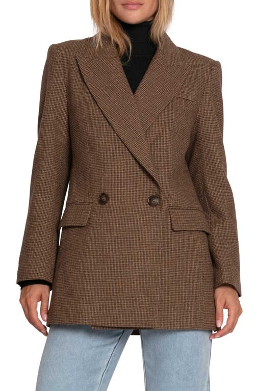 Belle & Bloom Big Brother Talk Double Breasted Wool Blend Blazer In Brown