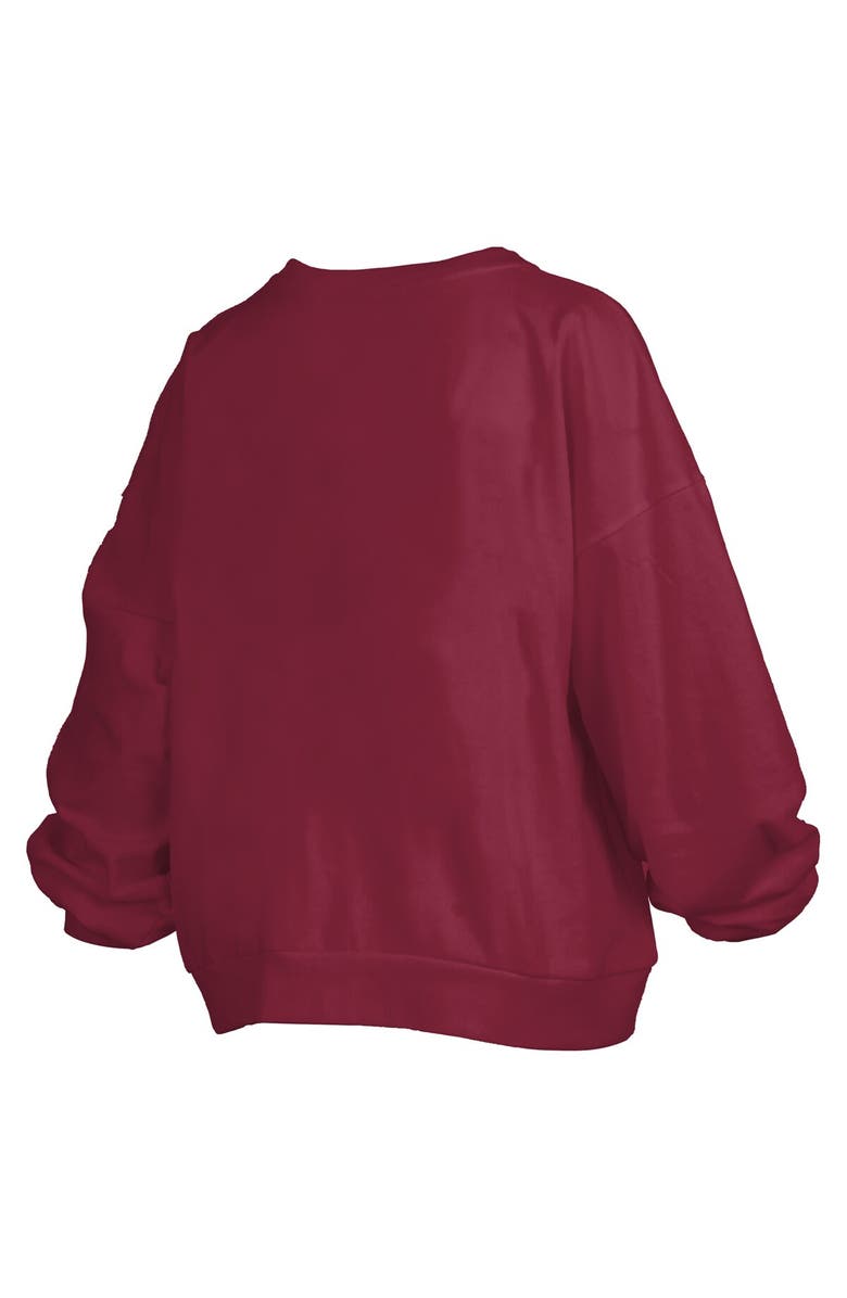 PRESSBOX Women's Pressbox Garnet South Carolina Gamecocks Janise Arch Over Logo Waist Length Oversized Pullover Sweatshirt, Alternate, color, Garnet