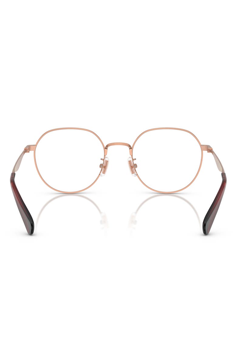 COACH 52mm Round Optical Glasses, Alternate, color, Shiny Rose Gold / Demo Lens