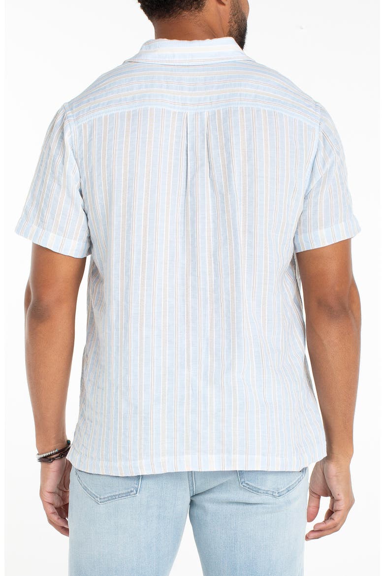 Stripe Short Sleeve Button-Up Shirt, Alternate, color, LIGHT BLUE MULTI