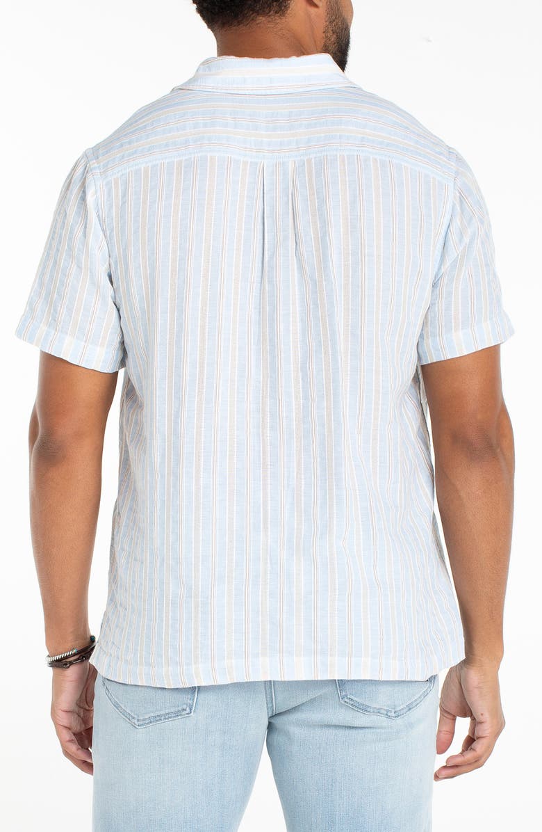 Liverpool Los Angeles Stripe Short Sleeve Button-Up Shirt, Alternate, color, 