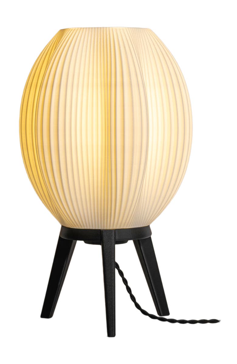 JONATHAN Y Wavy 16.5" Modern Contemporary Plant-Based PLA 3D Printed Dimmable LED Table Lamp, Alternate, color, White/Black