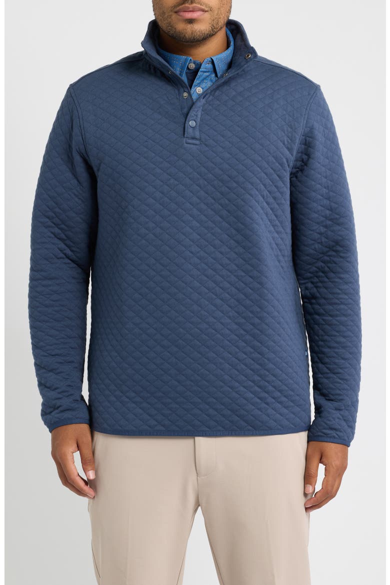 Cory Quilted Snap Placket Pullover, Main, color, NAVY