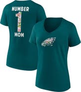 FANATICS Women's Fanatics  Midnight Green Philadelphia Eagles Plus Size Mother's Day Floral V-Neck T-Shirt