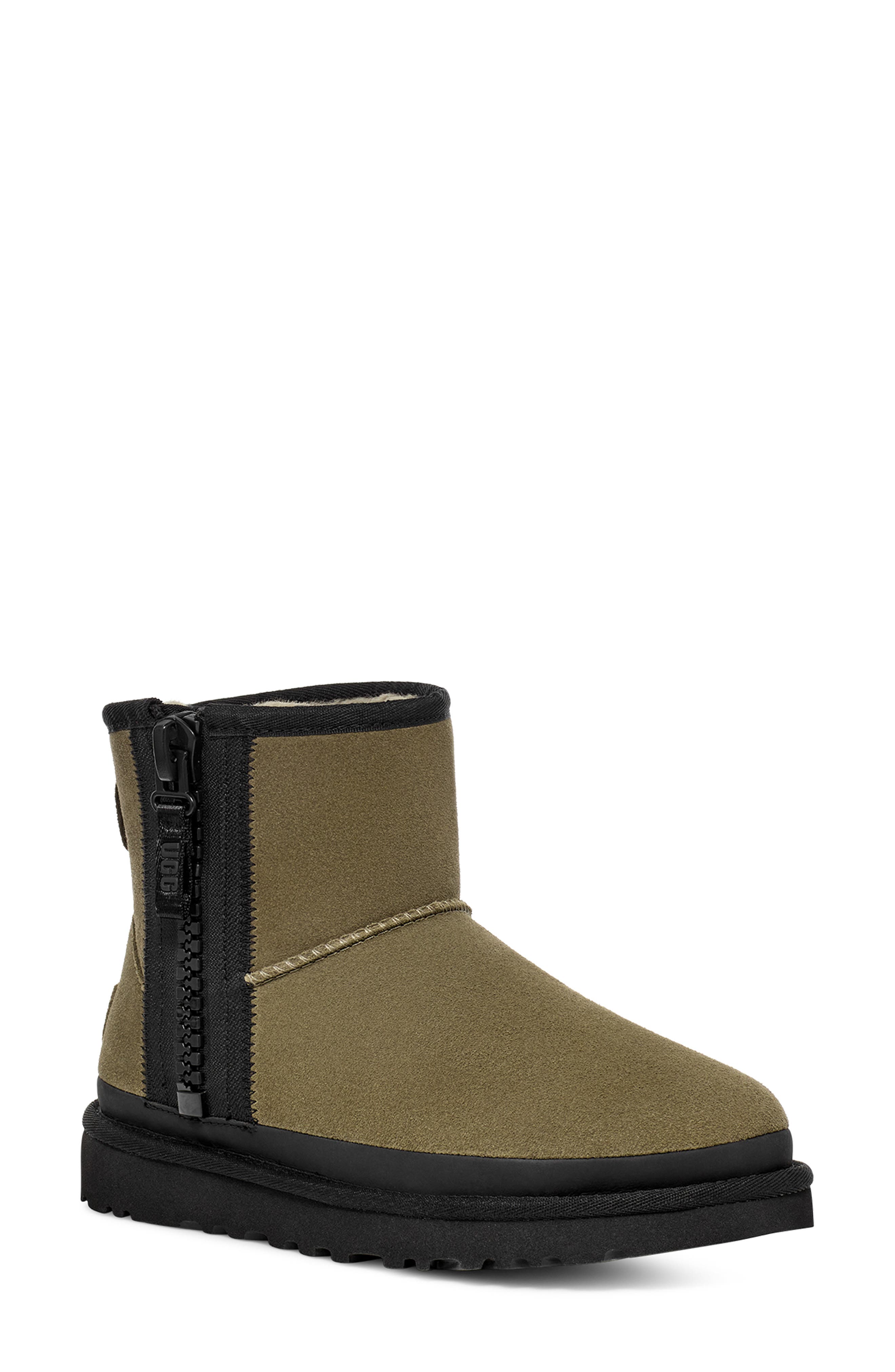 Mini Classic Zip Bootie, Main, color, BURNT OLIVE
