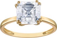 FZN Asscher Cut Moissanite Solitaire Ring