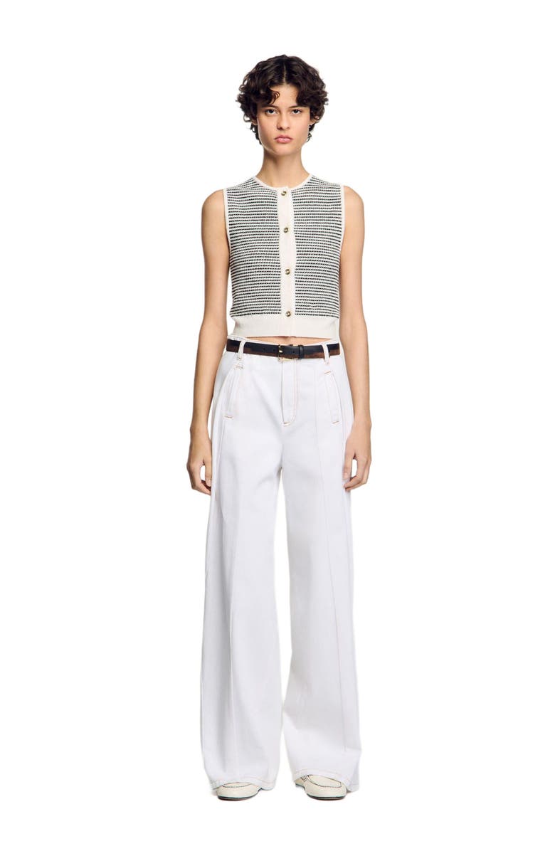 SANDRO Striped cardigan, Alternate, color, 